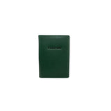 Green passport holder with 'PASSPORT' text on a white background
